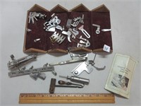 ANTIQUE SEWING MACHINE ATTACHMENTS AND BOX