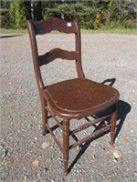 BROWN PAINTED VINTAGE CHAIR