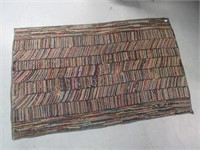 INTERESTING VINTAGE HAND HOOKED RUG