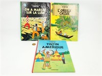 3 albums de bandes dessinées Tintin