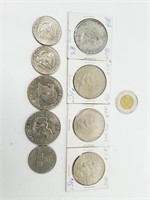 9 pièces de monnaies USA vintage