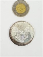 Pièce de1.00$ en argent USA 1 oz silver