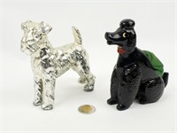 2 porcelaines canines dont Caniche pin cushion -