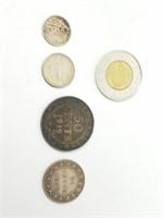 4 pièces monnaies canadiennes dont en argent