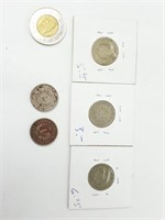 Pièces de monnaies 0.05¢ rare dont Liberty Head