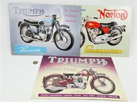 Affiches publicitaires métalliques /Norton Triumph
