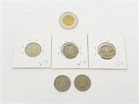Pièces de 0.05¢ USA dont 1899