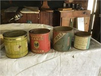 4 VINTAGE ADVERTISING CANS