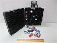 NEAT HOT WHEELS WHEELED CASE AND CARS