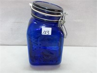 COOL COBALT BLUE GLASS CANNISTER JAR