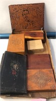 6 vintage wooden boxes