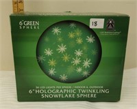 6" Twinkling Snowflake Sphere