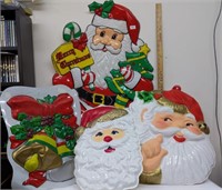 4 Plastic Christmas Wall Decorations