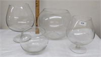 4 Glass Vases for Terrariums