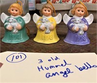 3 old Goebel Hummel angel bells ornaments Germany
