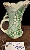 Antique McCoy pottery pitcher w grapes motif