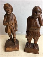 (2) Wooden Figurines 11"&12”