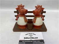 Vintage Cow and Bull Salt and Pepper Shakers J