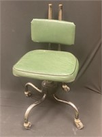 Vtg Office Chair Doctors Rolling Adjustable