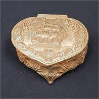 JAPAN Metal Miniature Jewelry Trinket Box