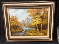 Original Oil Painting Signed Landscape Mountains