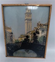 1934 Silhouette in Front of Venice 5"x4"