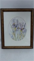 Irises Watercolor Signed Eleanor McLaughlin