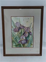Iris Watercolor Signed M Brumbaugh
