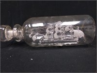 Handblown Glass Ship in a Bottle 9.5"