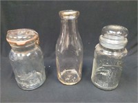 (3) Vtg Glass Bottles