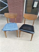 (2) MCM KELLER MFG Co Walnut Chairs 33"x15"