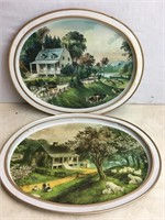(2) Decorative Tin Platers 14 1/2 x 11 1/2