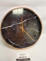 Rose Gold Metal Modern Wall Clock Marble Pattern