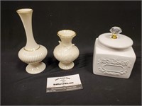 Lenox Porcelain Vases & Ashland Container Jar