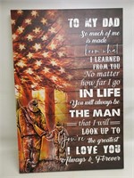 To My Dad Wall Hanging Father Tribute 16x24