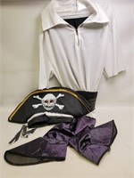 Adult Halloween Costume Dressup Pirate Sz M w/ Hat