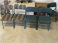 Five Padded Folding Chairs