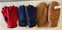 Three Pairs of Winter Gloves