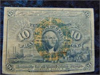 1863 10 Cent Postal Fractional Note