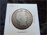 1911S Barber Half Dollar