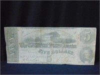 1863 $5 Confederate Note