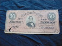 1864 $50 Confederate Note