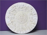 16" Vtg Round Chalkware Relief God Goddesses