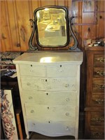 Vintage Dresser with Mirror on Casters