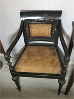 Antique Cane & Wood Arm Chair