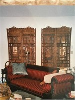 4 Piece Wooden Carved Screen