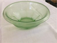 Vintage 9 1/2" Heisey Green Glass Bowl