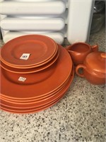 Orange Poppytrail Dishes Plates