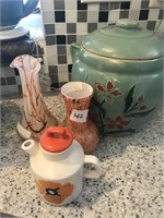 Old Glass Vases and Cookie Jar