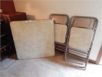 Samsonite card table and 4 chairs